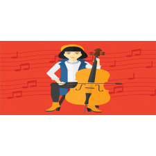 Cartoon Woman Playing Music Mug