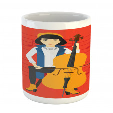 Cartoon Woman Playing Music Mug