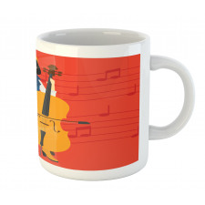 Cartoon Woman Playing Music Mug