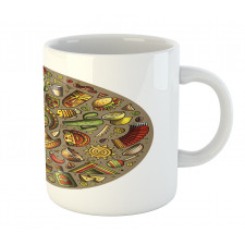 Colorful Doodles in Square Mug