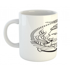 Outline Sailor with Pipe Mug