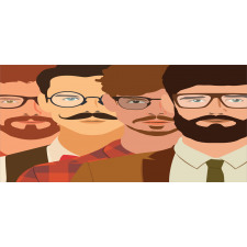 Male Hipster Characters Mug