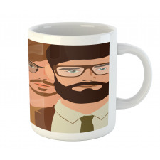 Male Hipster Characters Mug