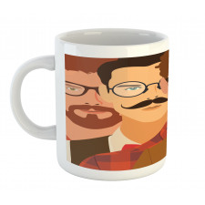 Male Hipster Characters Mug