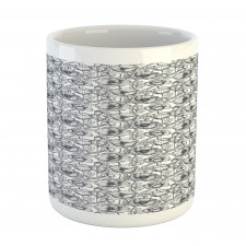 Monochrome Poppy Sketch Art Mug