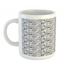 Monochrome Poppy Sketch Art Mug