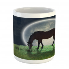 Horse on Hill Full Moon Mug