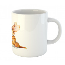 Corgi Dog with Deer Antlers Mug