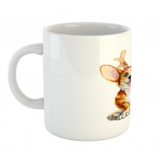 Corgi Dog with Deer Antlers Mug