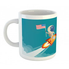 Astronaut Flying to the Moon Mug