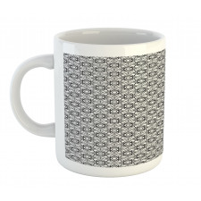 Monochrome Outline Flowers Mug