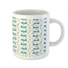 Folkloric Ornate Happy Cat Mug