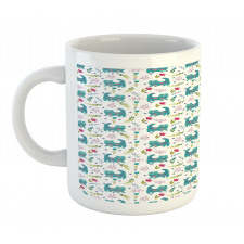 Folkloric Ornate Happy Cat Mug