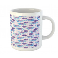 Abstract Roses on Stripes Mug