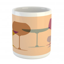 Wine Glasses Silhouette Art Mug