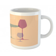 Wine Glasses Silhouette Art Mug