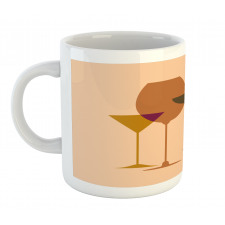 Wine Glasses Silhouette Art Mug