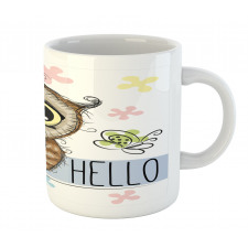 Cartoon Butterfly Hello Mug