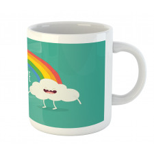 Love Wording Happy Clouds Mug