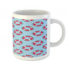 Lifebuoys in Ocean Mug