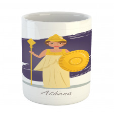 Calligraphic Lady in Armour Mug