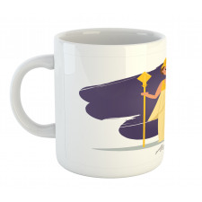 Calligraphic Lady in Armour Mug