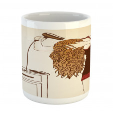 Girl Hair Care Sketch Art Mug