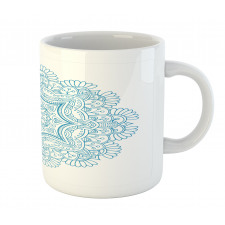 Monotone Floral Round Mug