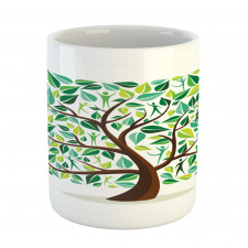 Squares Leaves Silhouette Mug