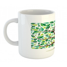 Squares Leaves Silhouette Mug