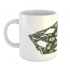 Skeleton Bones and Flowers Mug