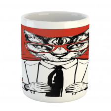 Funny Businessman Cat Suit Mug