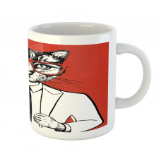 Funny Businessman Cat Suit Mug