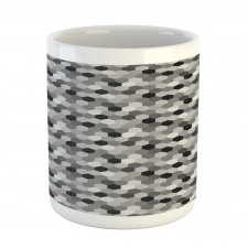 Greyscale Hexagons Grid Mug