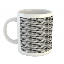 Greyscale Hexagons Grid Mug