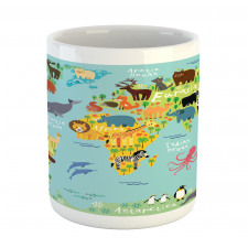 Animal Map of the World Mug