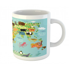 Animal Map of the World Mug