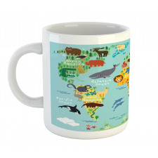 Animal Map of the World Mug