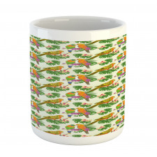 Vivid Floral Parrots Mug