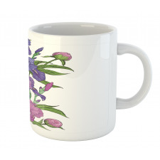 Naive Purple Flower Bouquet Mug