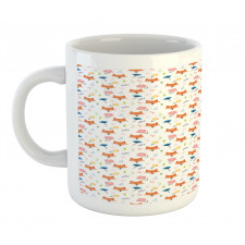 Animal Head and Colorful Flower Mug