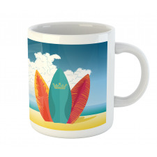 Surfboards on Coast Mug