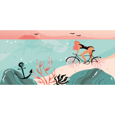 Woman Cycling in Sea Mug