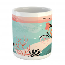 Woman Cycling in Sea Mug