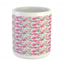 Watercolor Look Flower Mug