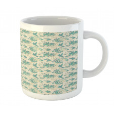 Grunge Bird and Leaves Mug