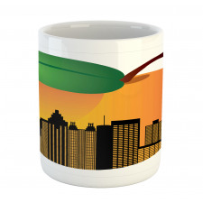 City Skyline in a Peach Mug