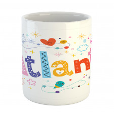 Colorful Smiley Calligraphy Mug