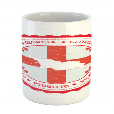 Vintage-Themed Map and Flag Mug