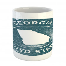 Map of Georgia Round Emblem Mug